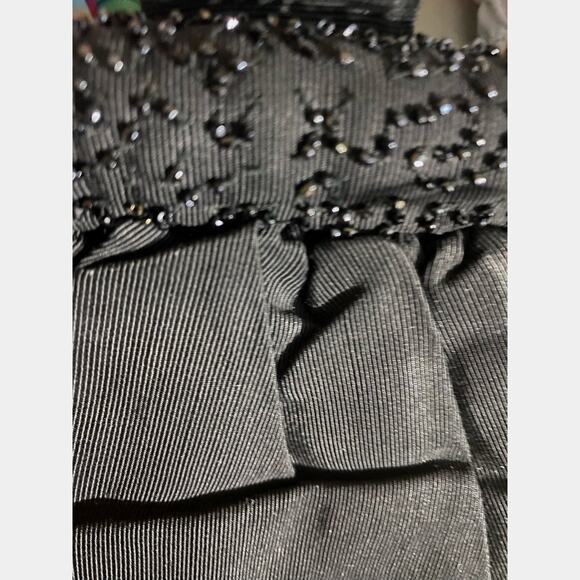 Evening Purse Handle Bag 6-8 Inches Black Zip Center Formal Holiday Party - Picture 2 of 10